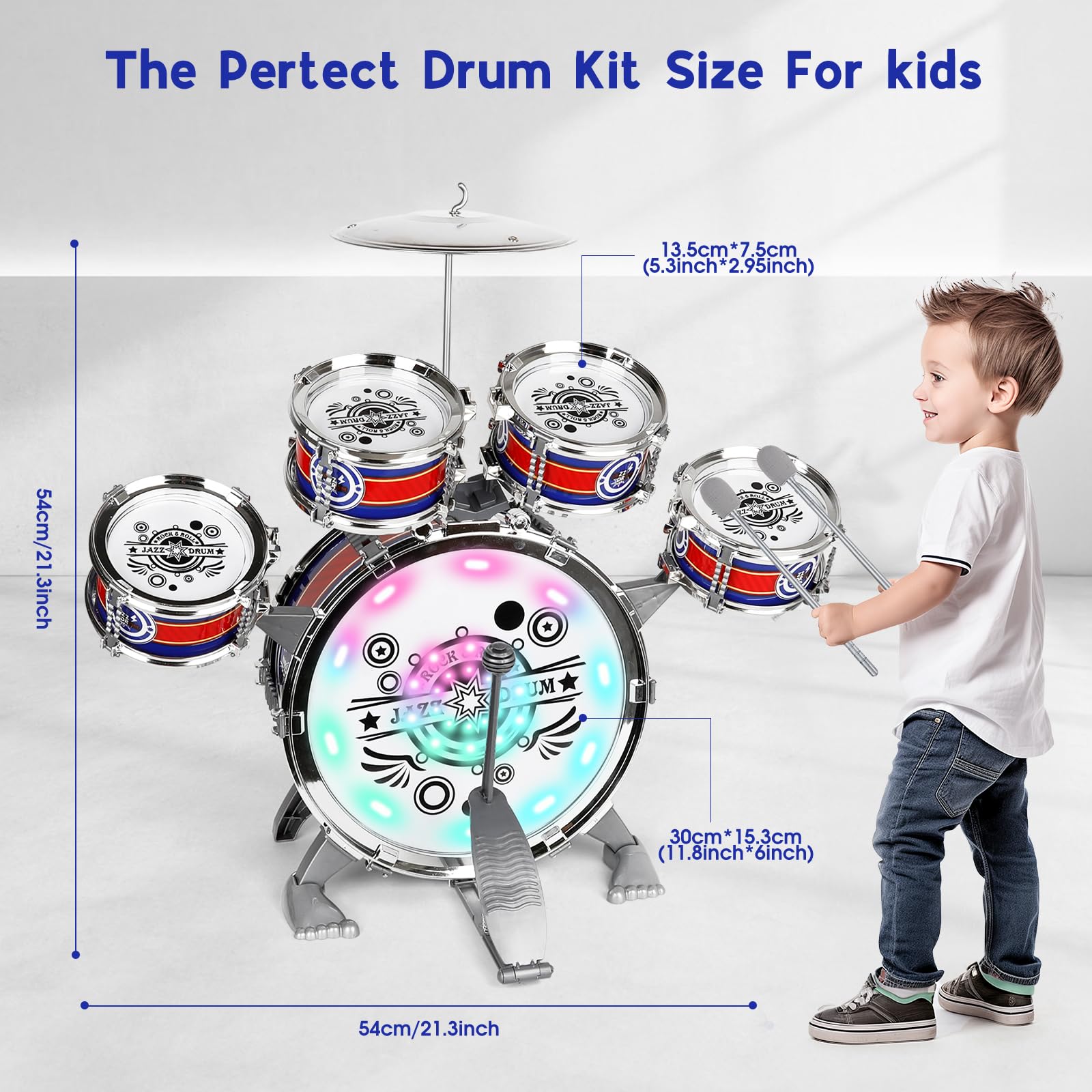 M SANMERSEN Kids Drum Set stool providing stable seating for safe play