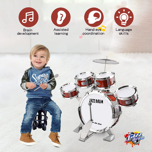 M SANMERSEN kids drum set stool shown for comfortable seated play and stable rhythm