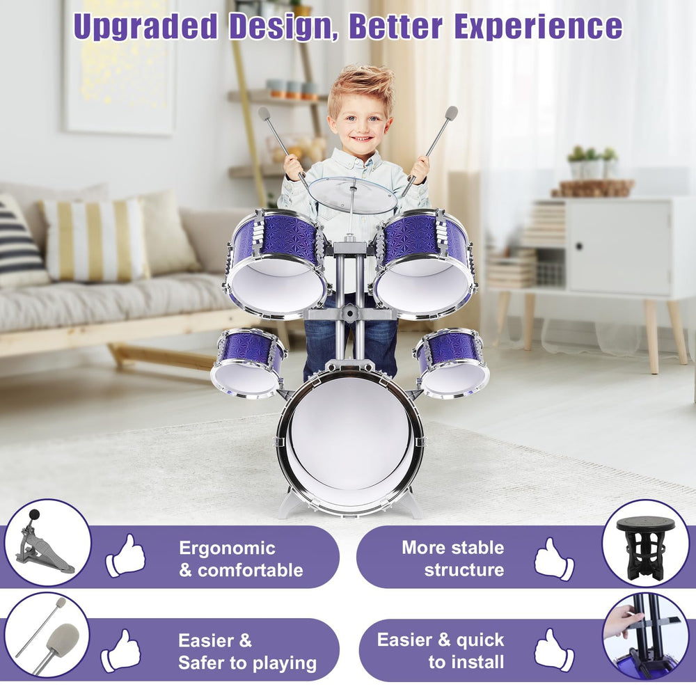 M SANMERSEN kids drum set cymbal view for expressive learning moments