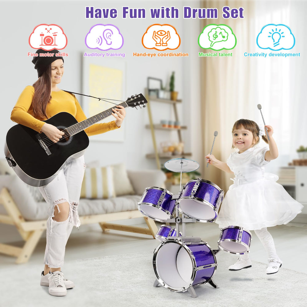 M SANMERSEN kids drum set small drums show compact size ideal for little hands