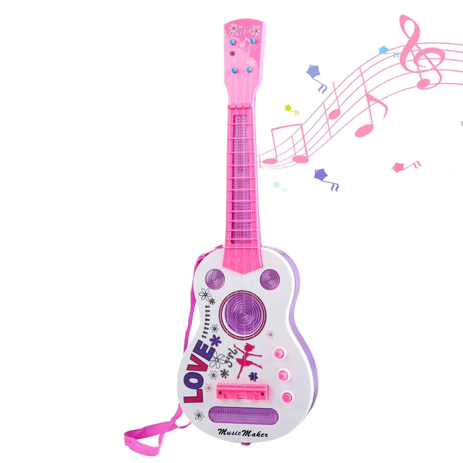 M SANMERSEN kids electric guitar with LED light boosts focus during play