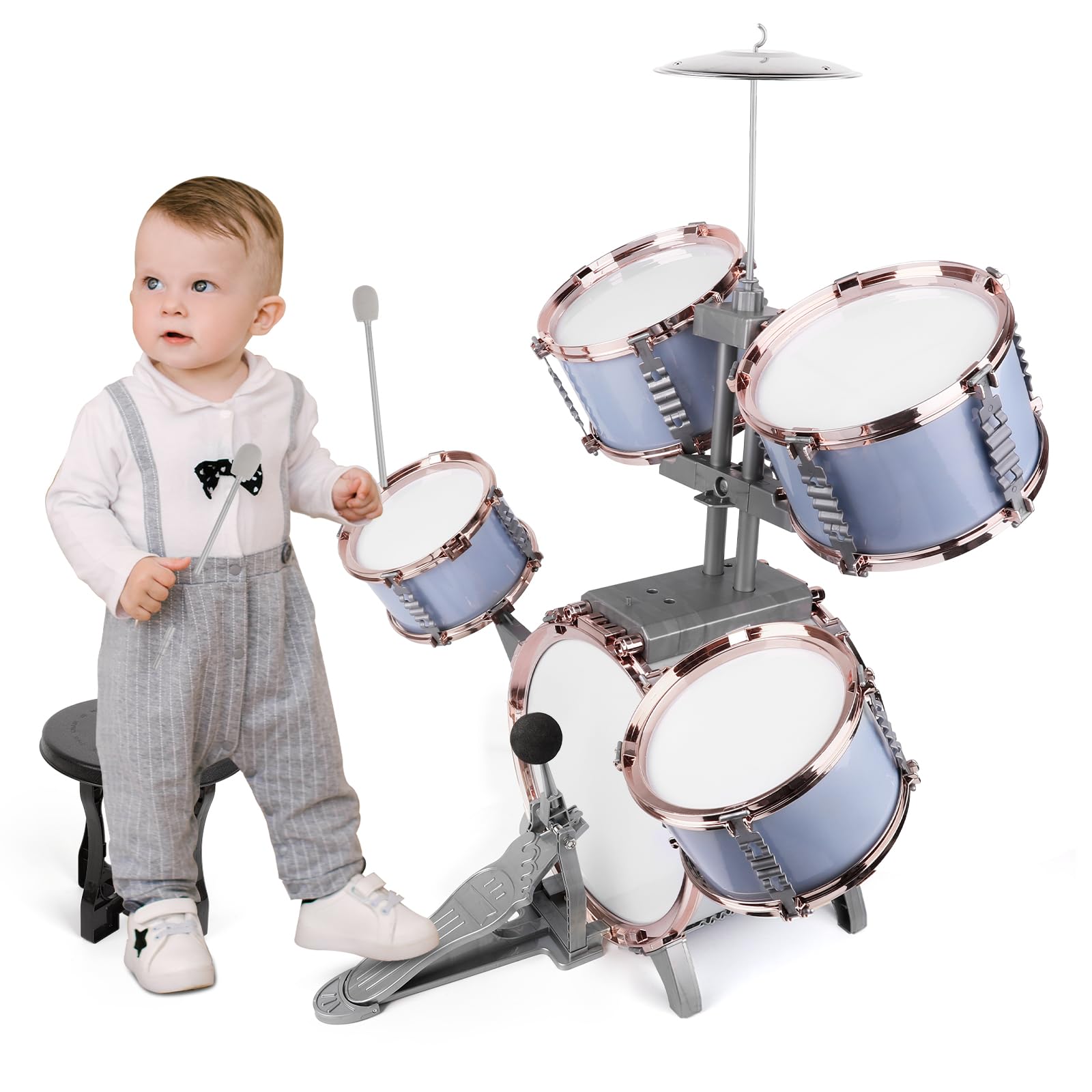 M SANMERSEN Kids Jazz Drum Set drum sticks for kids.