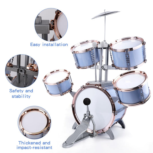M SANMERSEN Kids Jazz Drum Set medium drum 1 supports early music play.