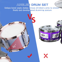 M SANMERSEN Kids Jazz Drum Set medium drum 2 supports rhythmic practice.