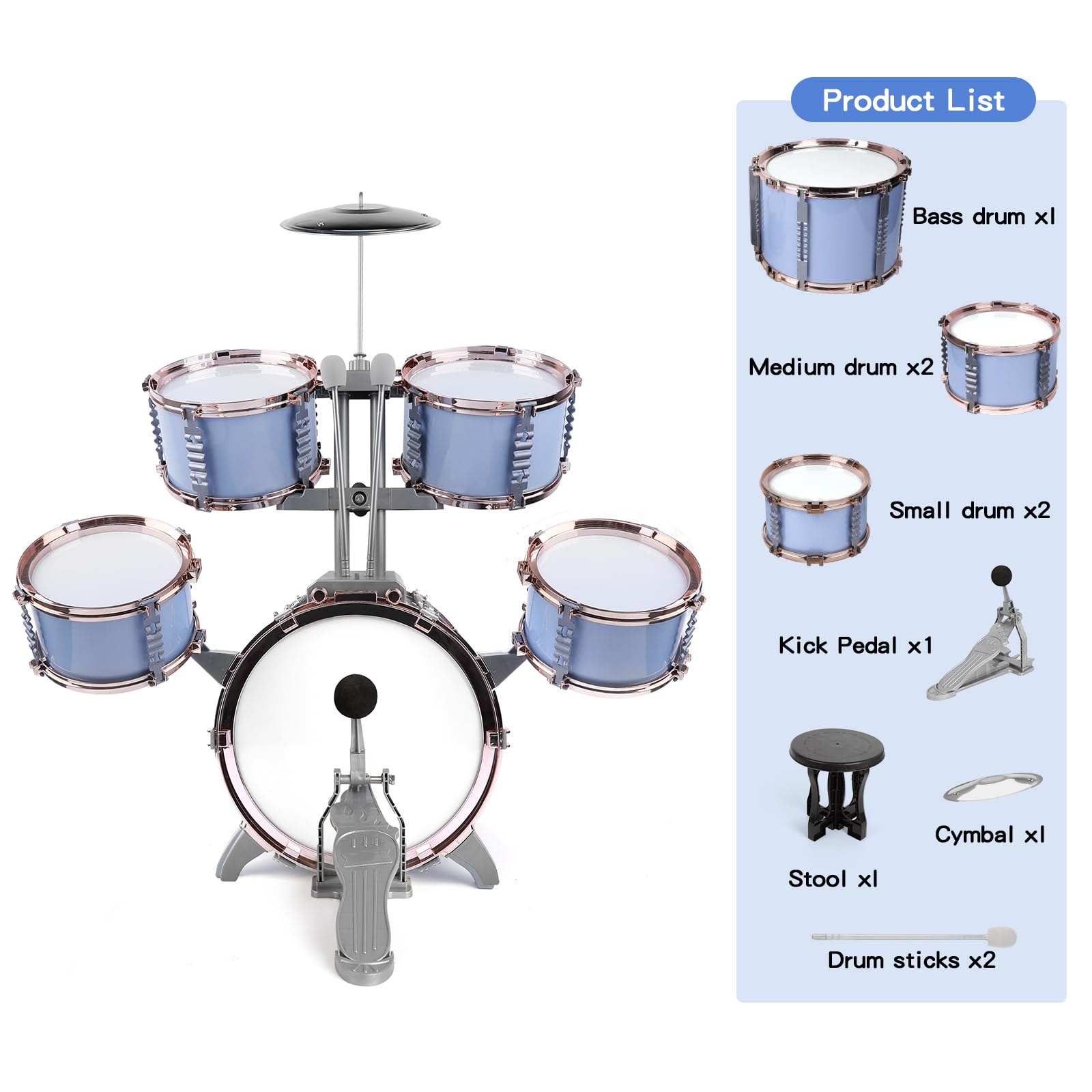 M SANMERSEN Kids Jazz Drum Set small drum 1 for focused play.