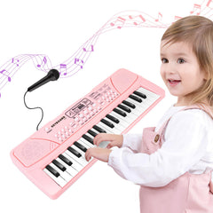 M SANMERSEN kids piano 37-key front view, ideal for beginner practice.