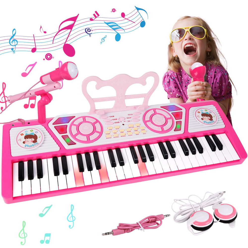 M SANMERSEN Kids Piano 49 Keys front view for easy beginner learning