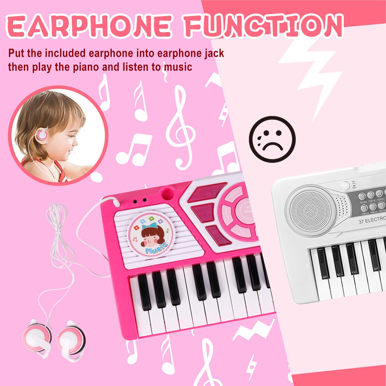 M SANMERSEN Keyboard with headphones enables private practice