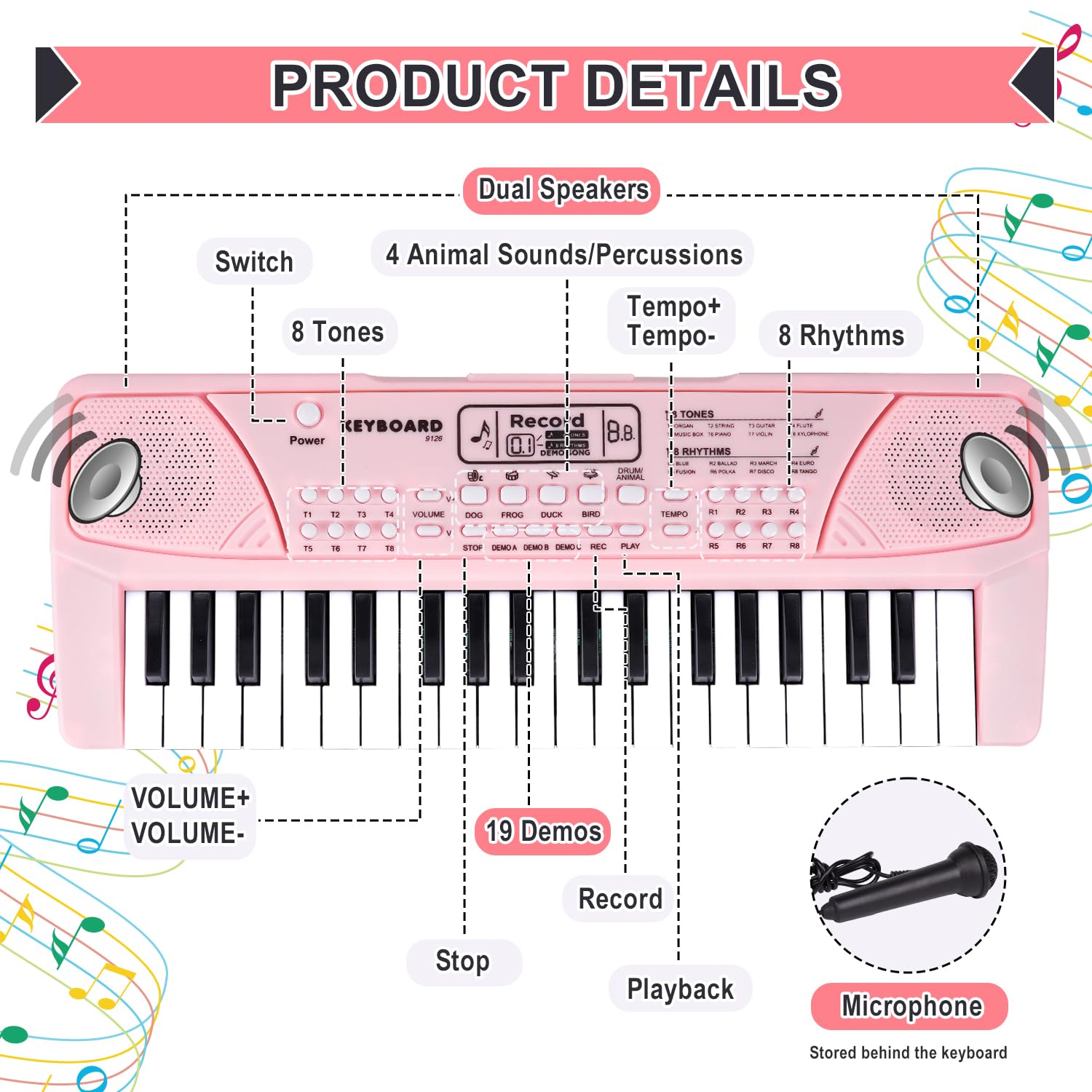 Chord mode on M SANMERSEN keyboard encouraging two-handed play and creativity
