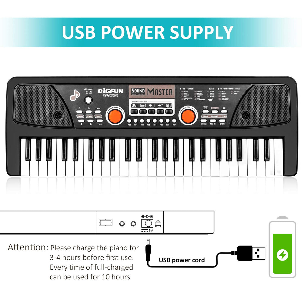 M SANMERSEN built-in microphone behind the keyboard for sing-alongs.