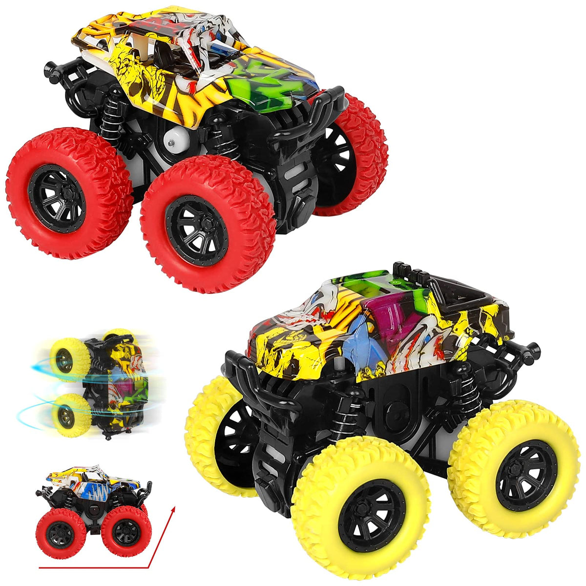 M SANMERSEN monster truck red for durable indoor and outdoor play.