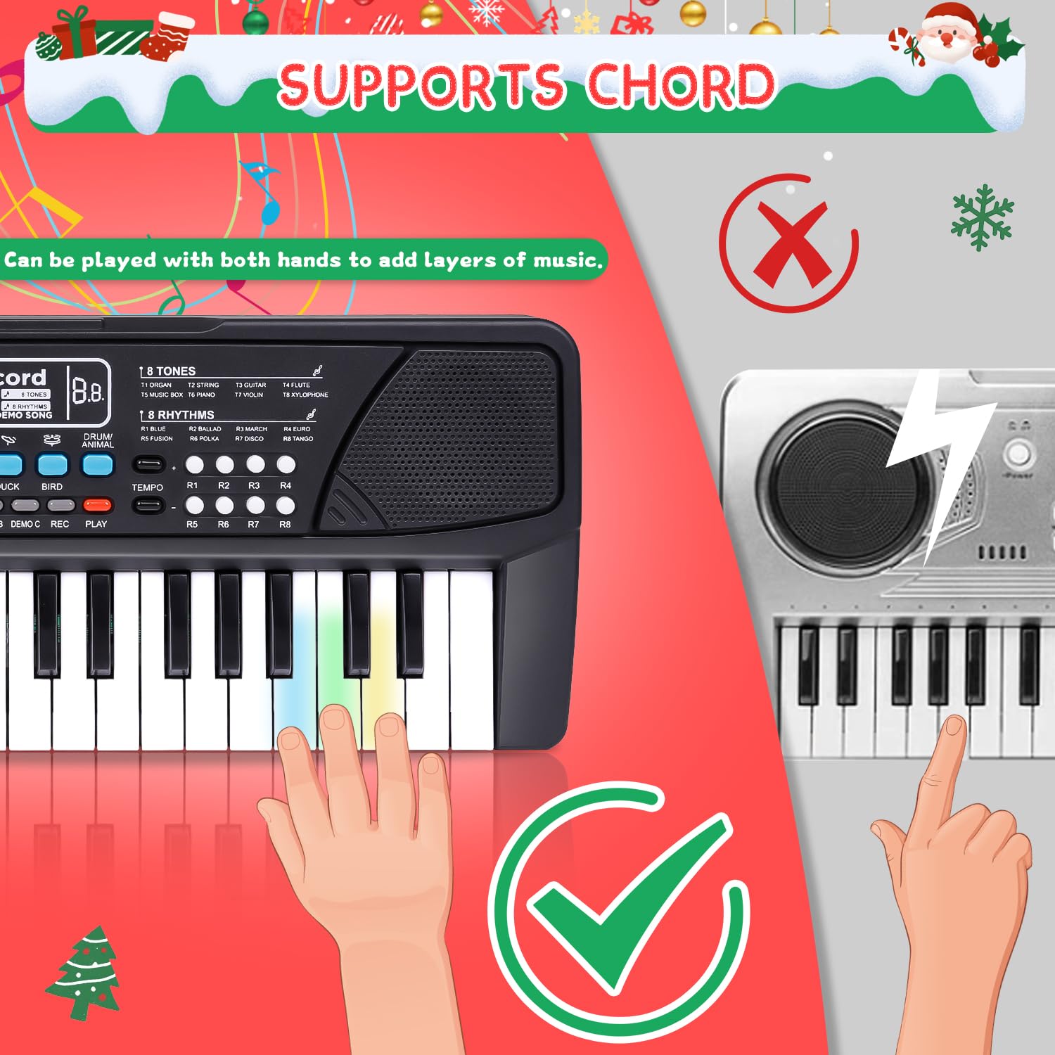 M SANMERSEN chord play function supports multi-finger learning.