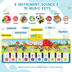 M SANMERSEN Piano Mat offers 8 instrument sounds to spark imaginative play.