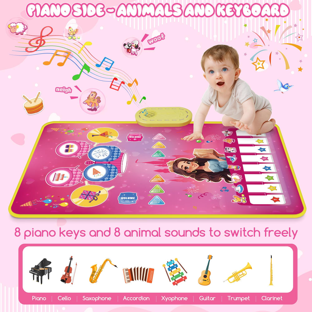 M SANMERSEN piano mat drum side with sticks enables rhythmic play