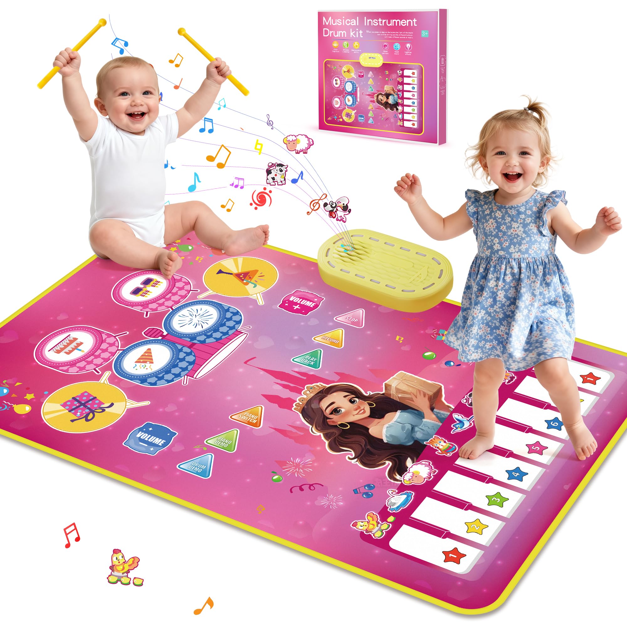 M SANMERSEN piano mat front view shows kid-friendly design for imaginative play