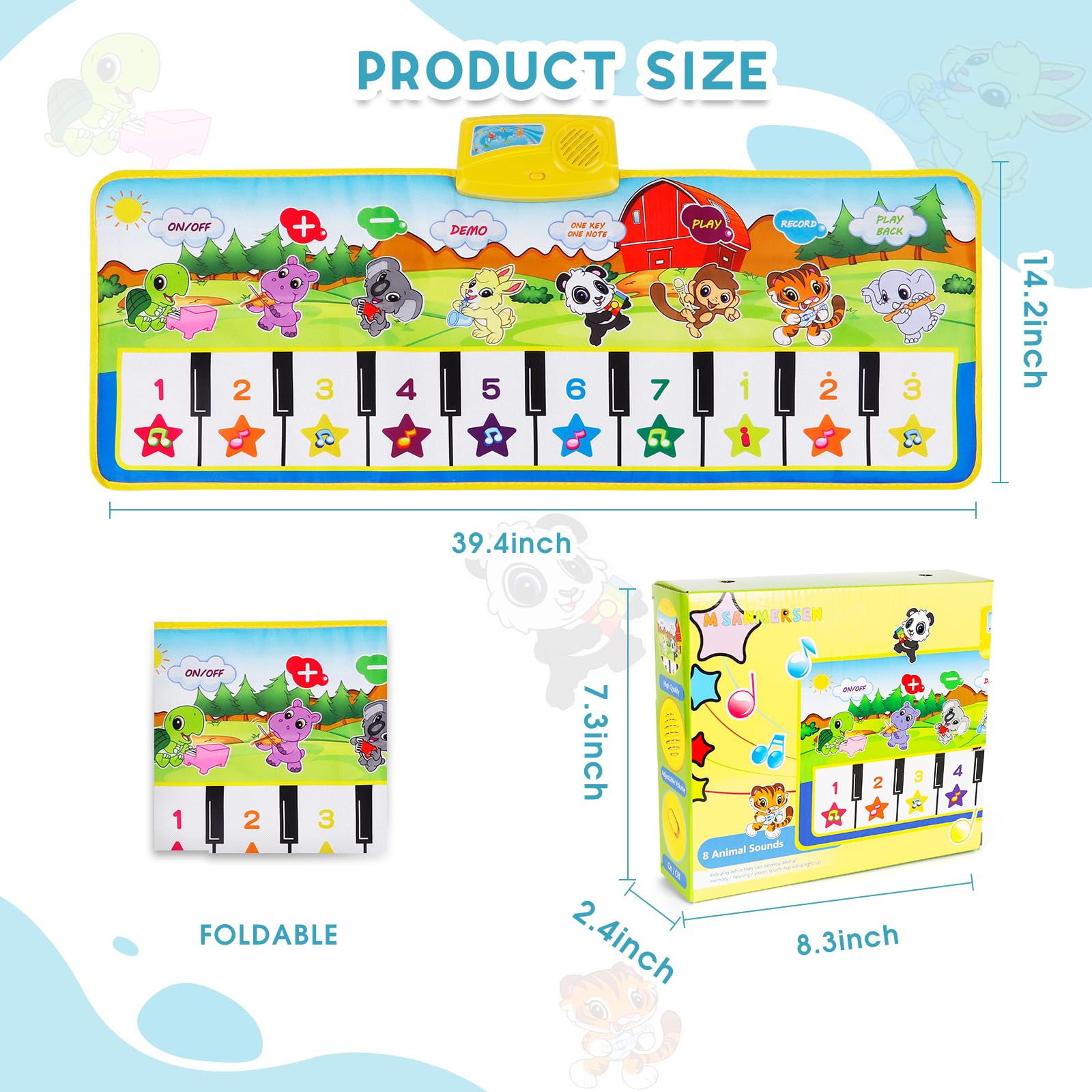 M SANMERSEN Piano Mat is ideal for indoor and outdoor playful music time.