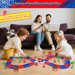 M SANMERSEN Spider Toys Track components enable cross-bridge adventures.