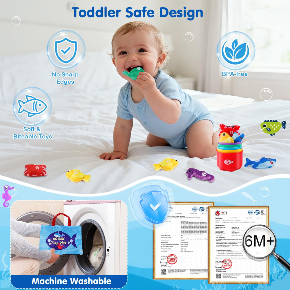 M SANMERSEN Toddler Fishing Game ocean animals promote color and shape recognition