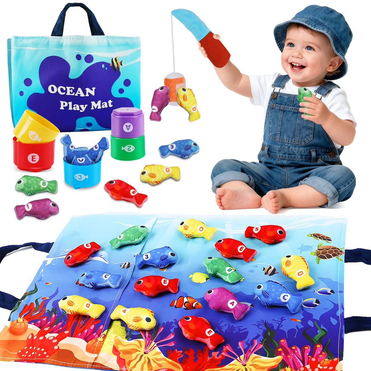 M SANMERSEN Toddler Fishing Game pole enhances hand-eye coordination during play