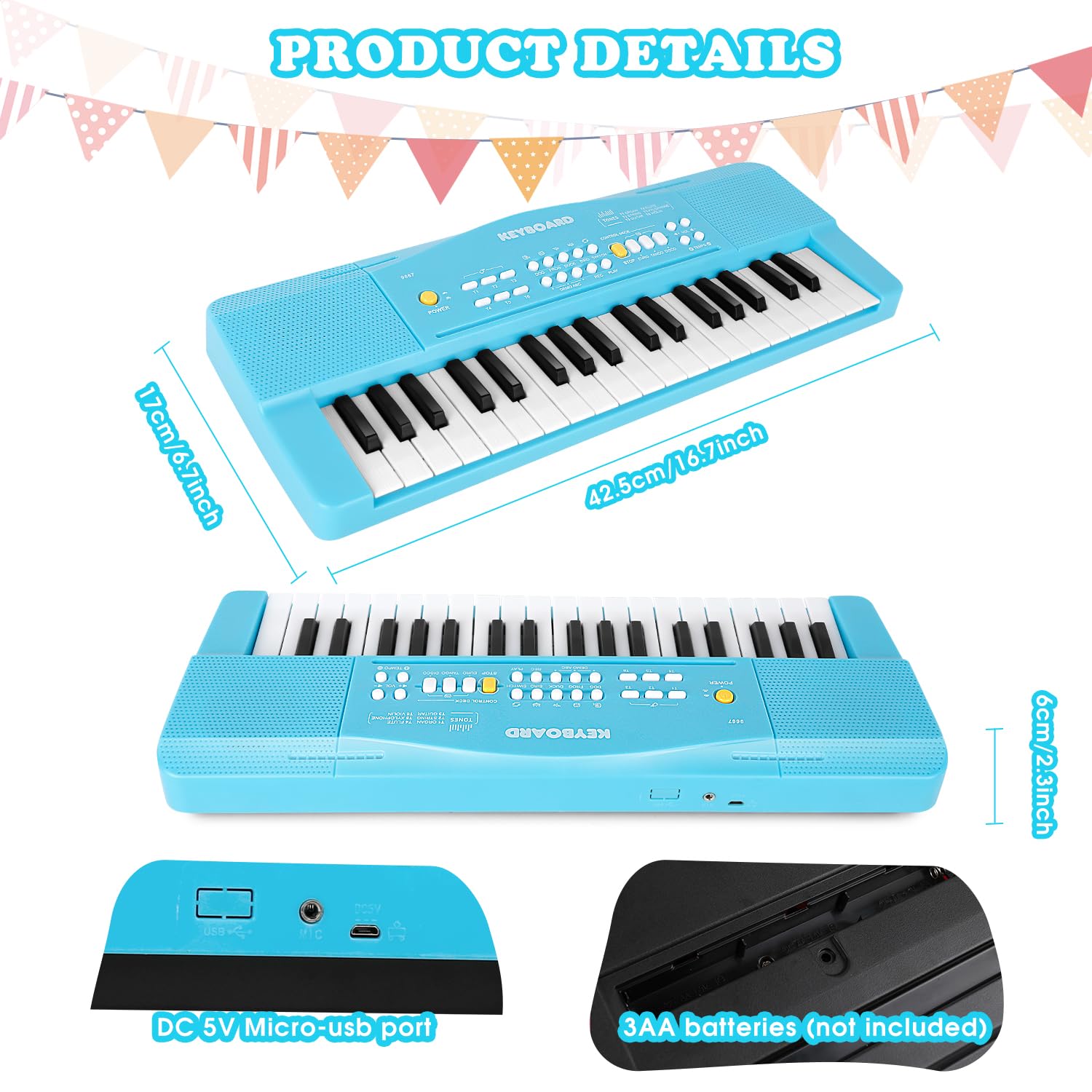 M SANMERSEN toy piano blue packaging box ready for gifting
