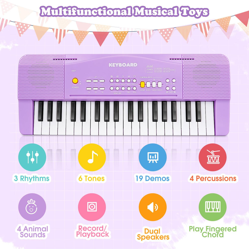 M SANMERSEN toy piano with microphone for singing along during playtime.