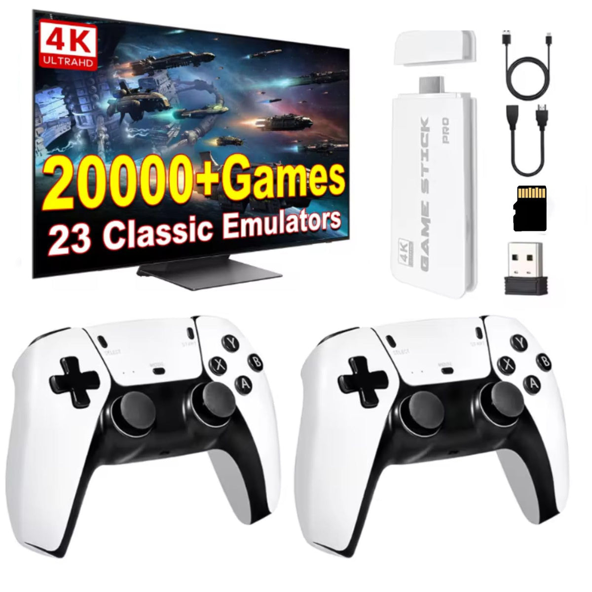 M15 front view retro gaming stick ready for TV plug-and-play.