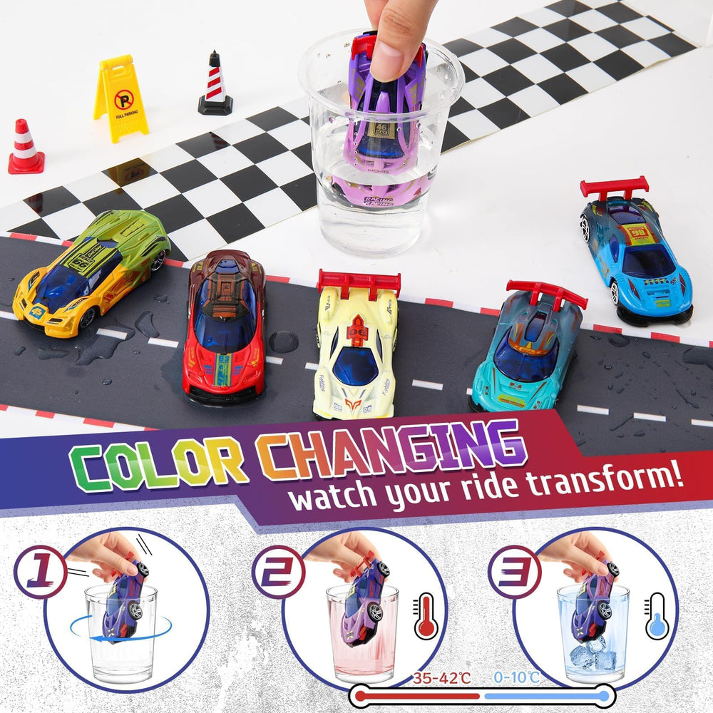MACALOCA color-change cars bath time novelty encourages imaginative play in water.