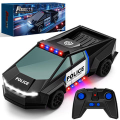 MACALOCA police RC truck LED-lights illuminate night-time play for realistic action.