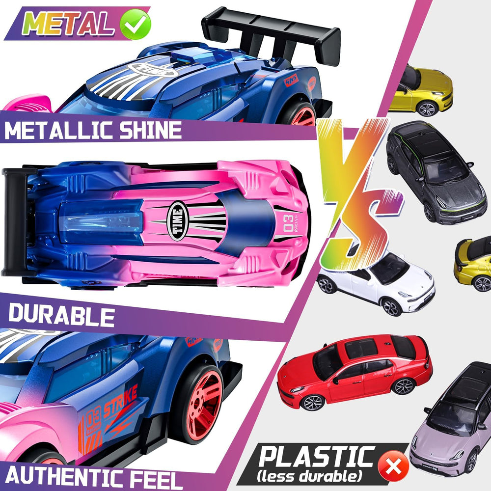 MACALOCA cars with smooth wheels for easy gliding during pretend racing.