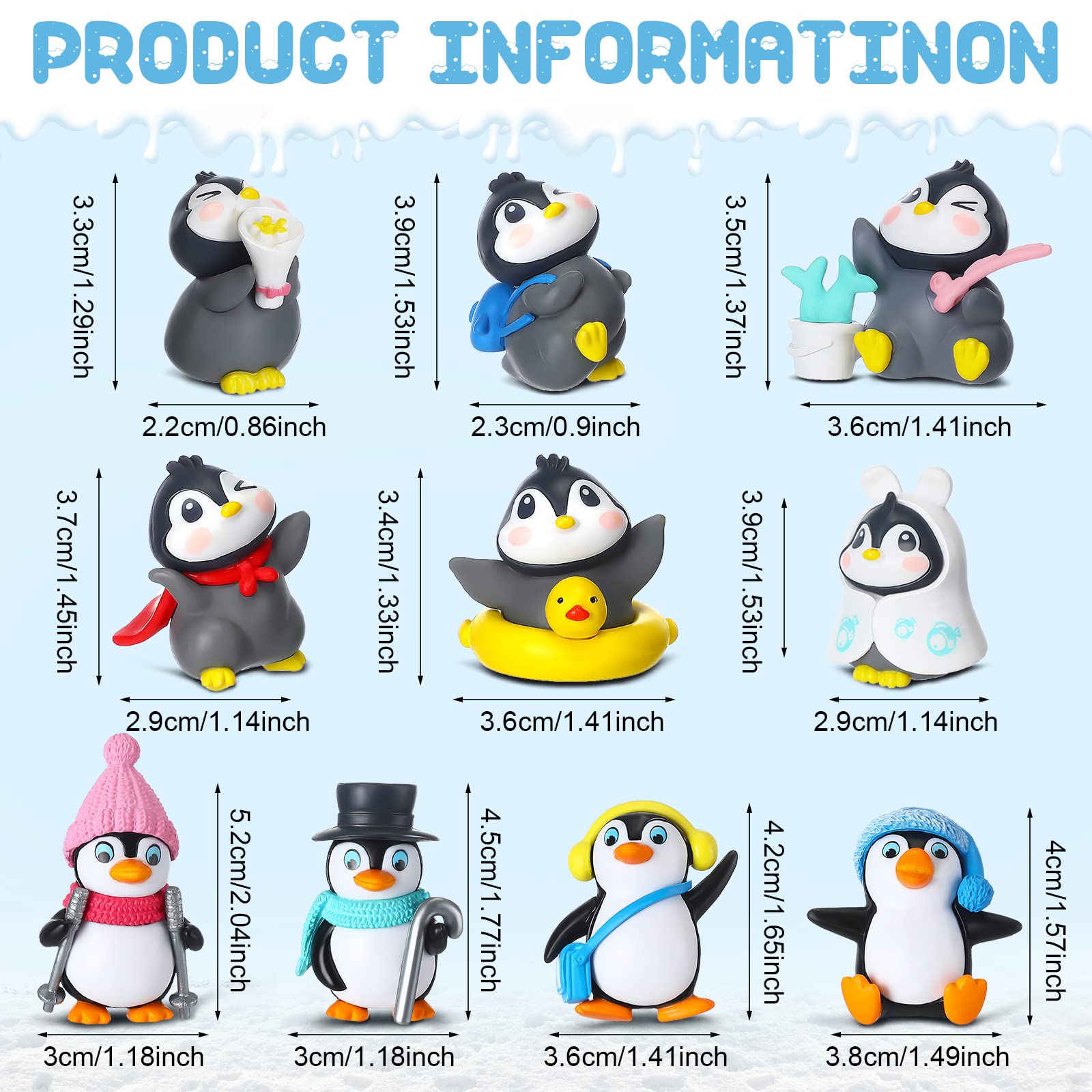 Macarrie winter penguin decor figures brighten shelves and dioramas.