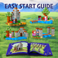 Macasa Family pixel blocks with figurines inspire imaginative storytelling.
