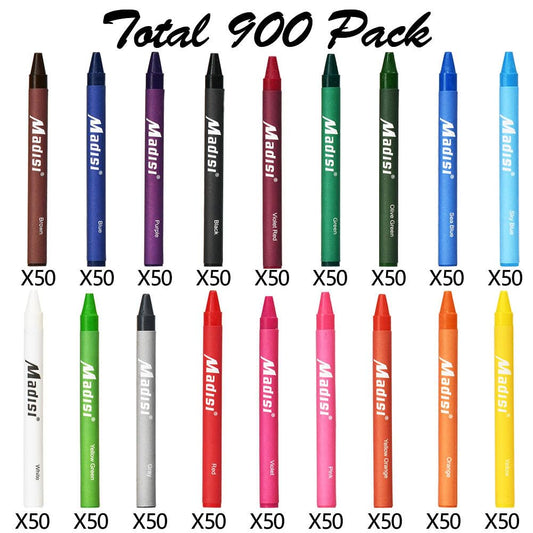 Madisi crayons 18-colors palette provides vibrant hues for creative projects
