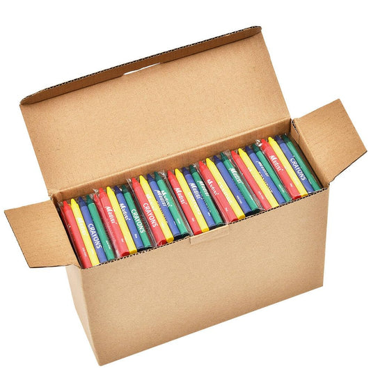 Madisi Crayons bulk pack with 150 four-color packs for classrooms.