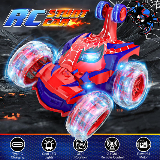 Mafbeanl 360-degree stunt RC car performing spins.
