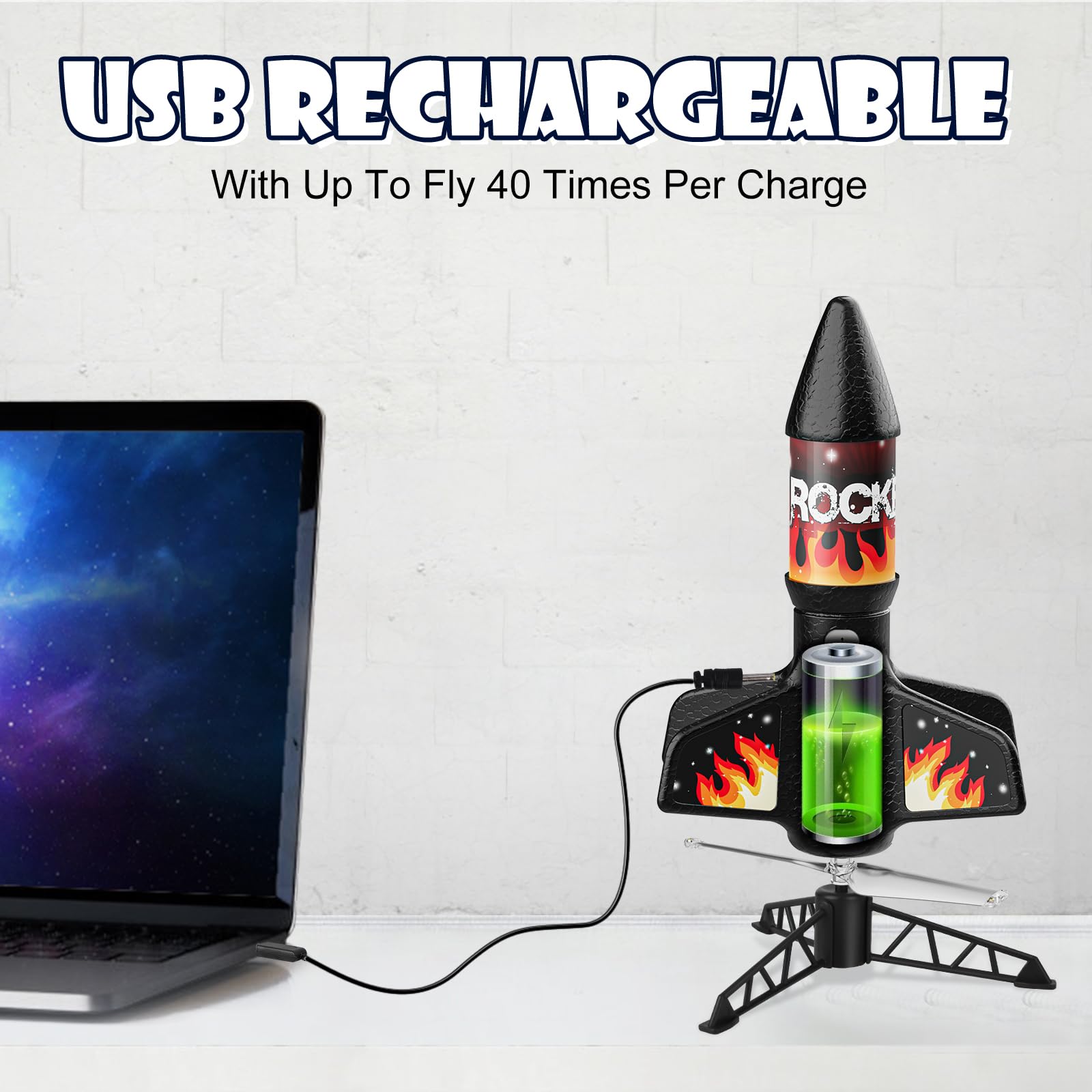 Mafbeanl rechargeable rocket powered by quick charge lithium battery.