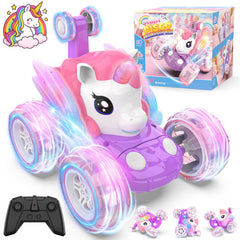 Mafbeanl remote control car 360-degree stunt pink chassis for indoor-outdoor play