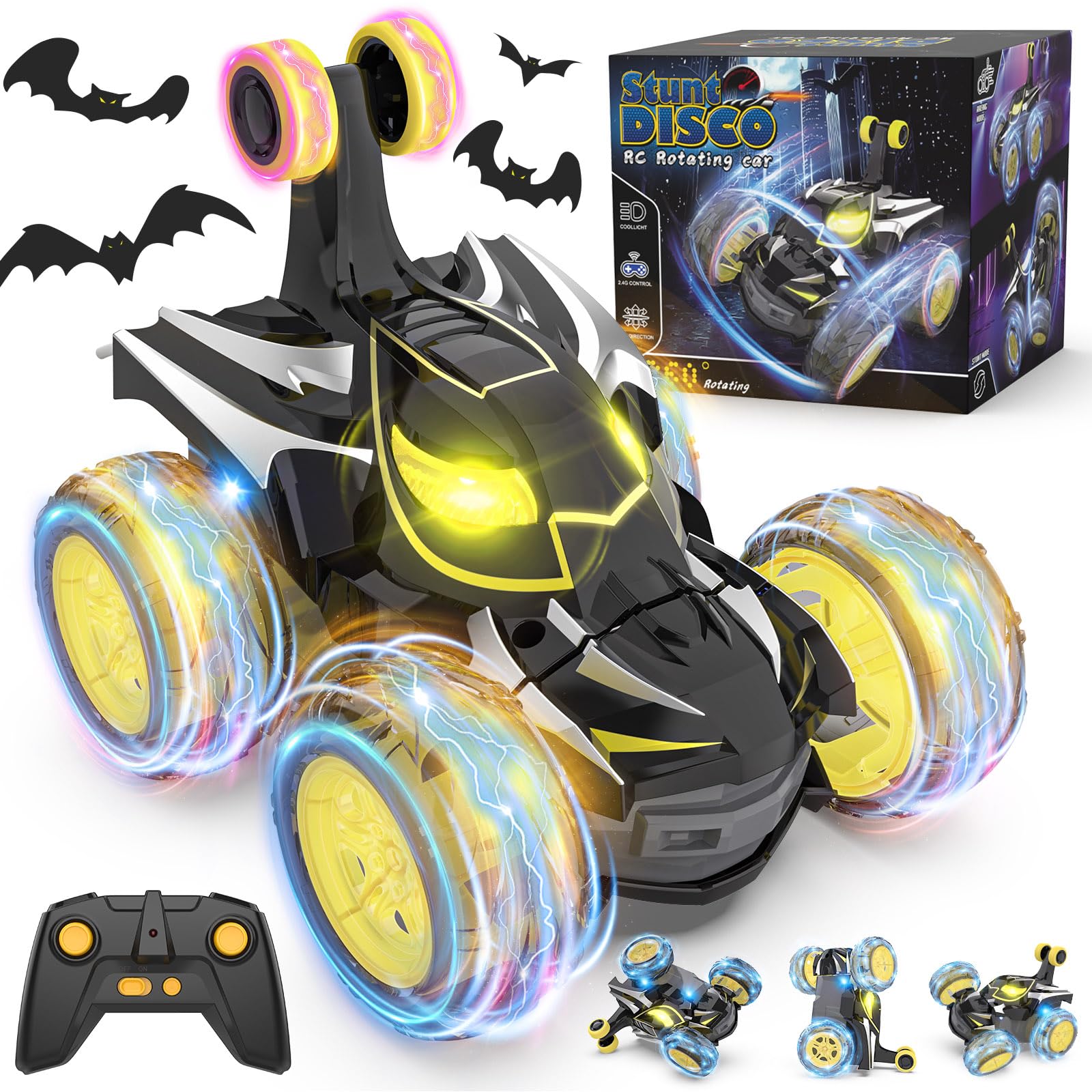 Mafbeanl remote control car performing a 360° rotation for thrilling stunts