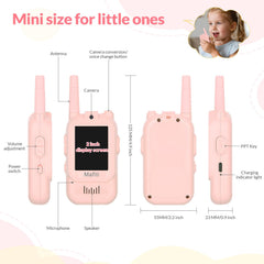 Mafiti kids video walkie talkies with 2.0-inch IPS screen for clear viewing.