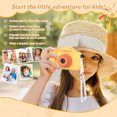 Mafiti Kids Camera orange 32GB card included supports thousands of shots.