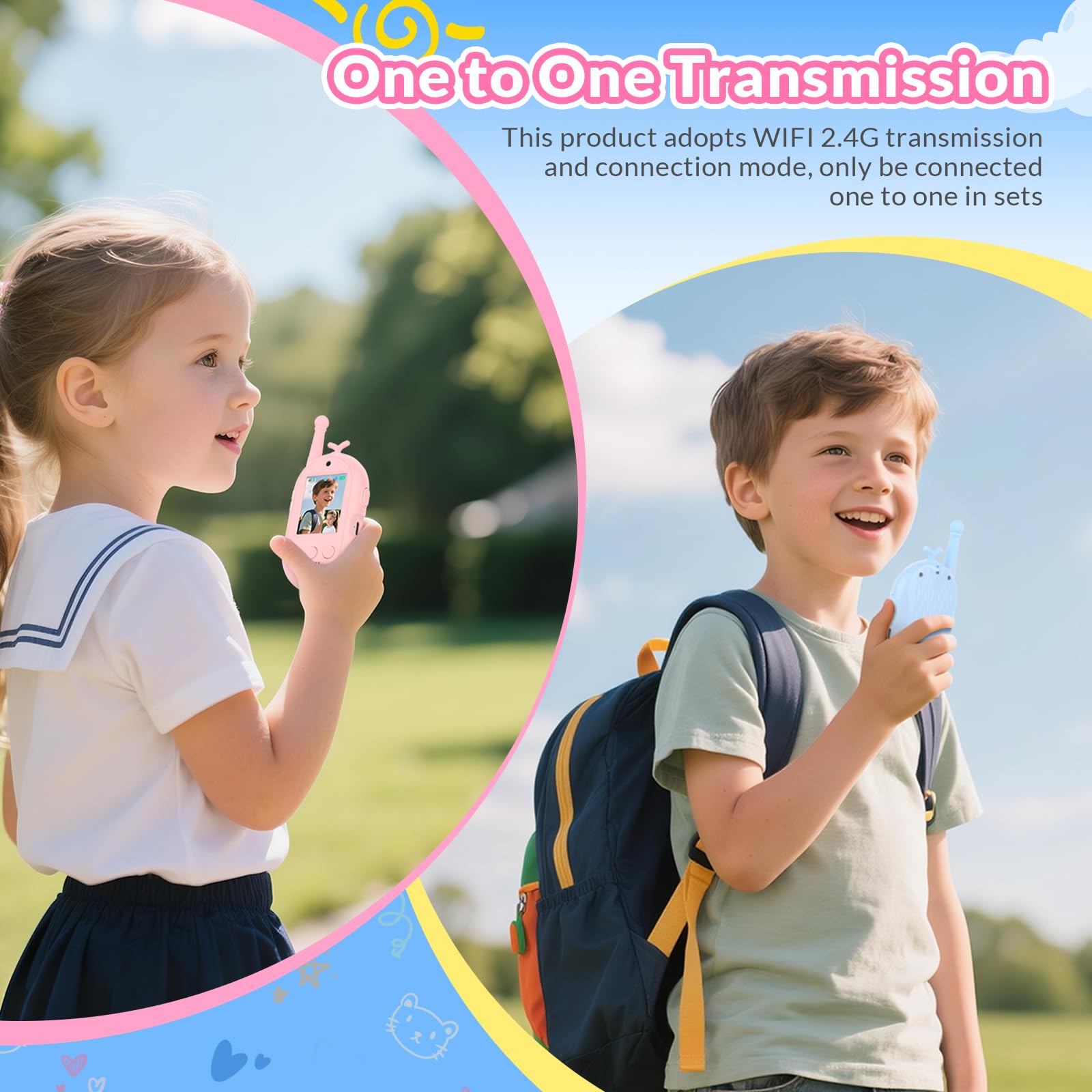 mafiti video walkie talkie kids video modes and photo stickers boost creativity