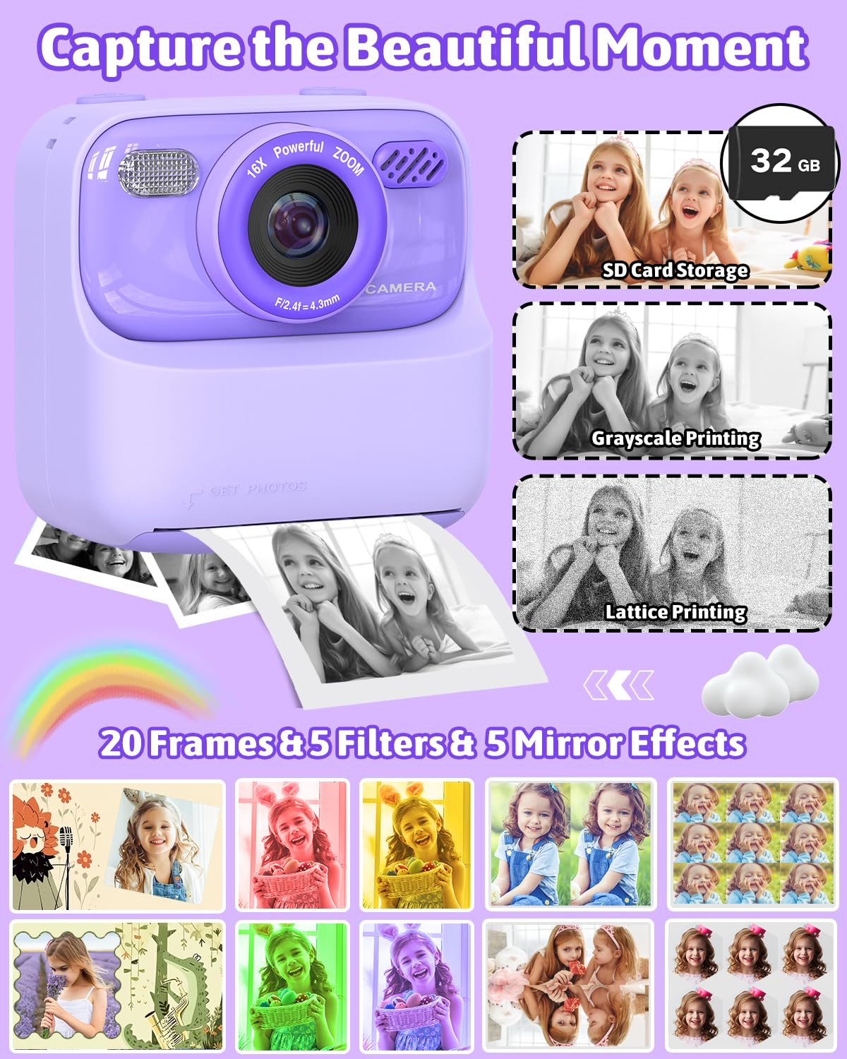 MgaoLo kids camera with puzzle games and playback for creative play