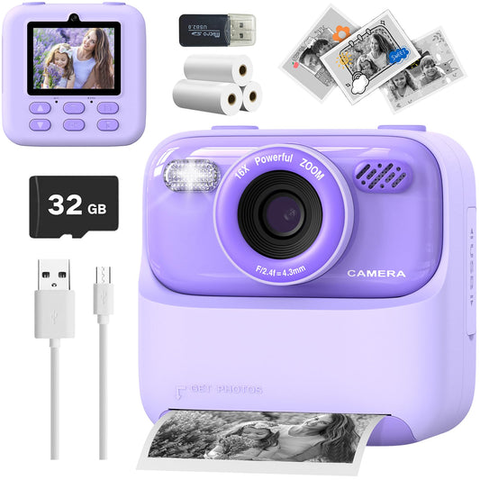 MgaoLo kids camera instant print with dual selfie mode for quick selfies