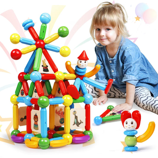 MAGBLOCK 136pcs magnetic sticks set for endless creative construction and STEM learning fun