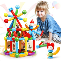 MAGBLOCK 136pcs magnetic sticks set for endless creative construction and STEM learning fun
