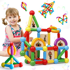MAGBLOCK 90pcs magnetic sticks set enables creative play and easy assembly.