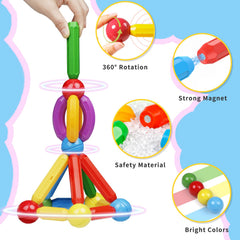 MAGBLOCK bright color accessories spark visual interest and early color recognition.