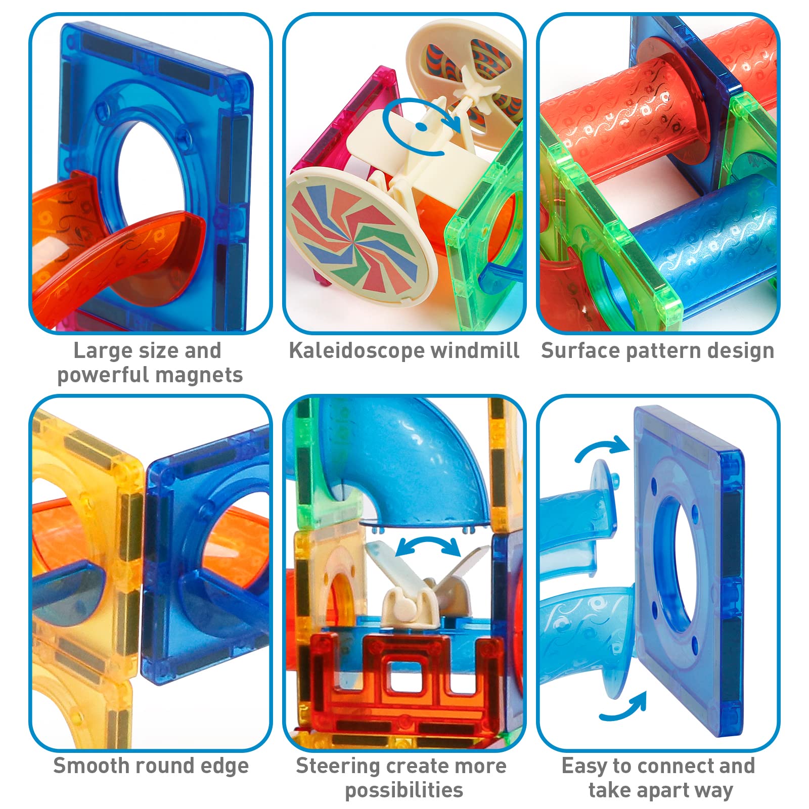 MAGBLOCK colorful tiles close-up showcases vibrant components fueling creative design.