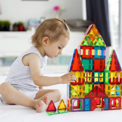 MAGBLOCK tiles shown with other brands, showcasing compatible expansion.