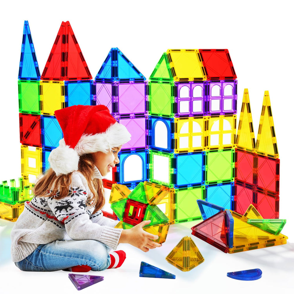MAGBLOCK kids enjoying preschool magnetic tiles during collaborative play