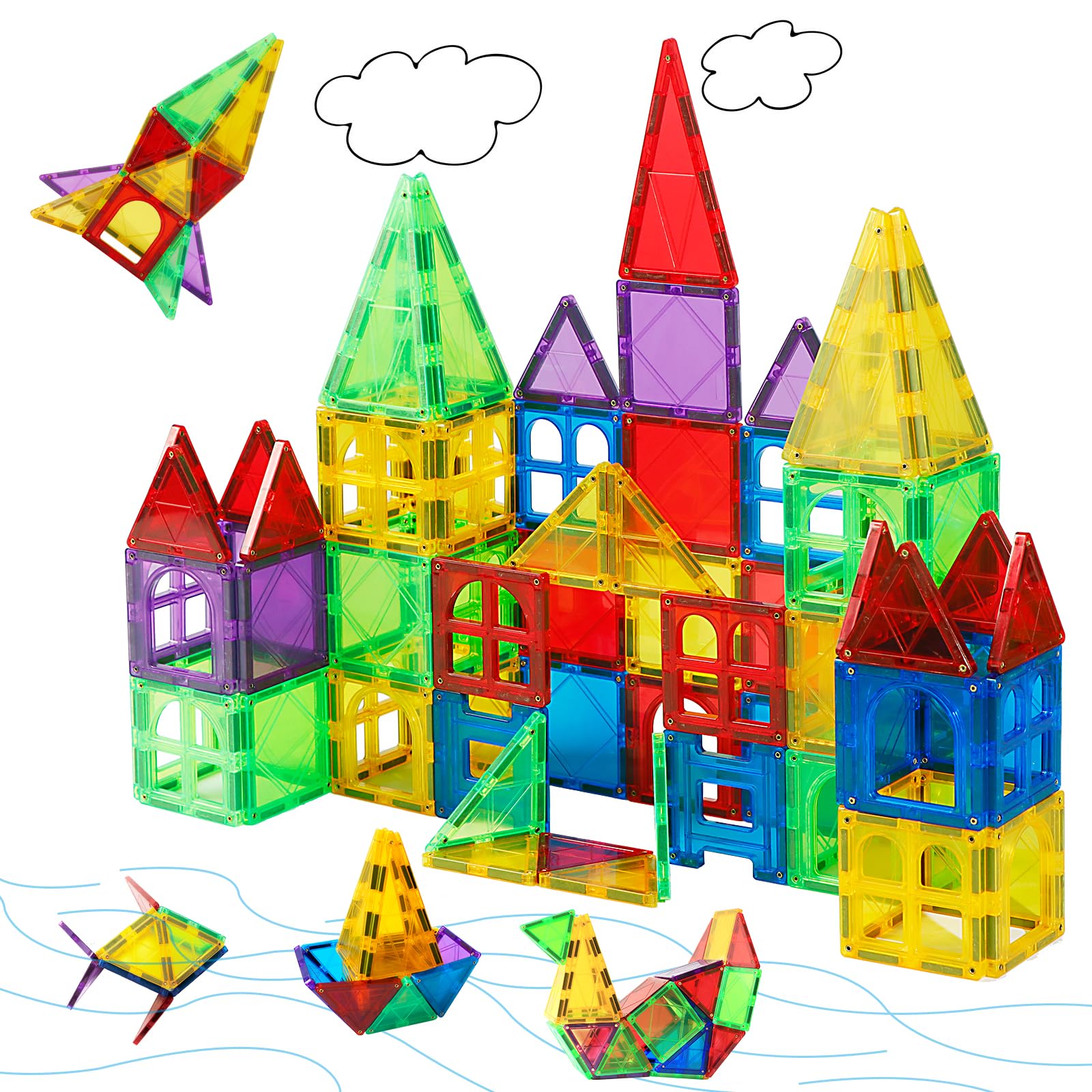 MAGBLOCK magnetic tiles create a colorful house setup for teamwork.